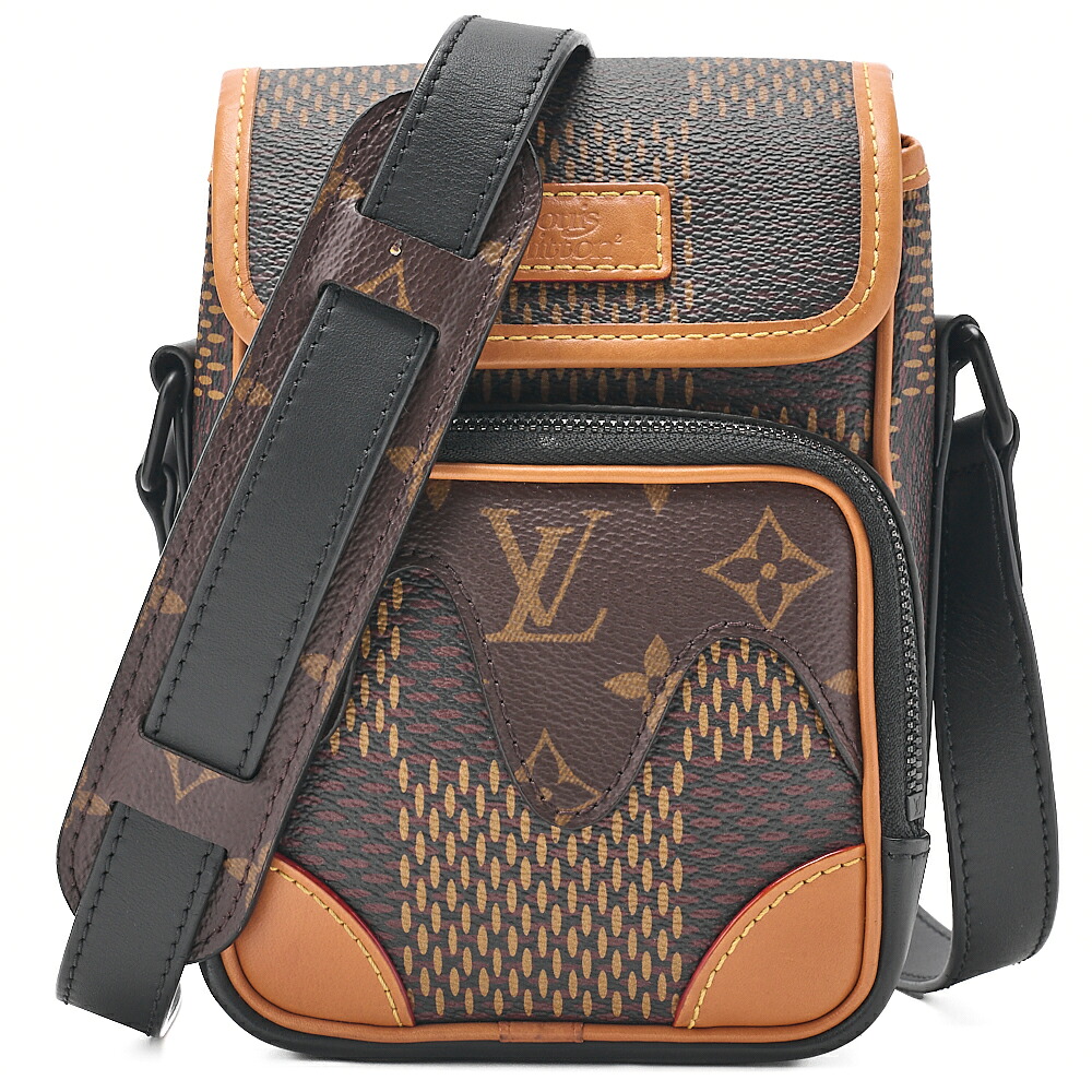 LOUIS VUITTON ルイヴィトン ダミエ 巨大な生物 アマゾン NIGO 共同研究 伝達人 N40357 赤銅色（黒いこと金具）【中古】【貨物輸送無料】