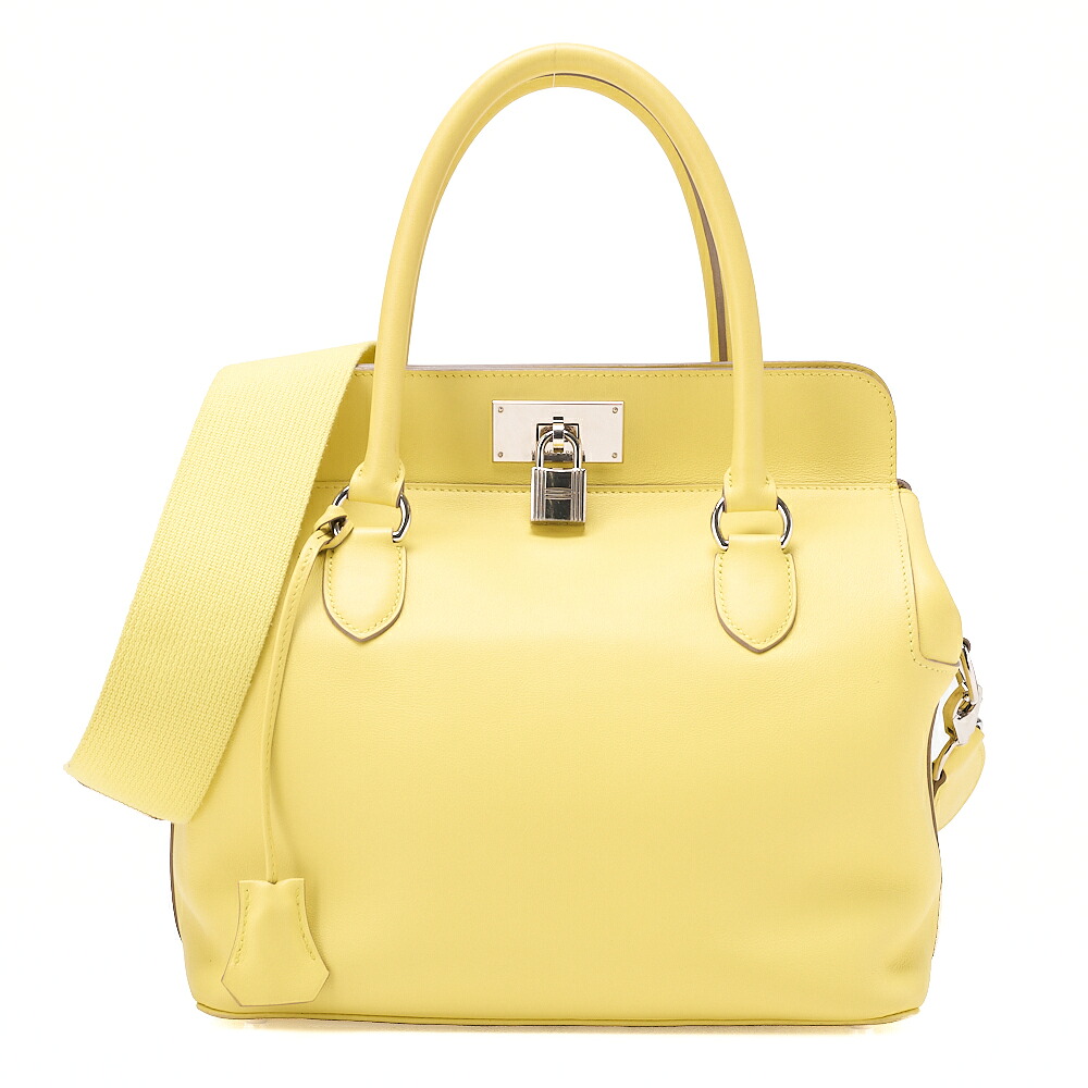 HERMES エルメス 　ツールボックス26 　スイフト　ライム　2way　ハンドバッグ（シルバー金具） レディースバッグ ハイブランド【中古】【送料無料】｜Vintage La Charme 229,000円