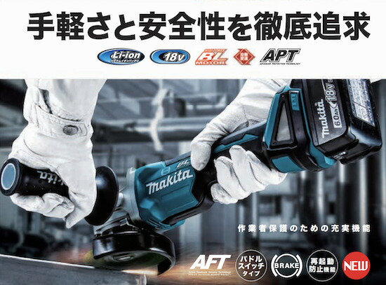 スイーツ柄 ブルー マキタ(Makita) 100ｍｍ充電式ディスクグラインダ