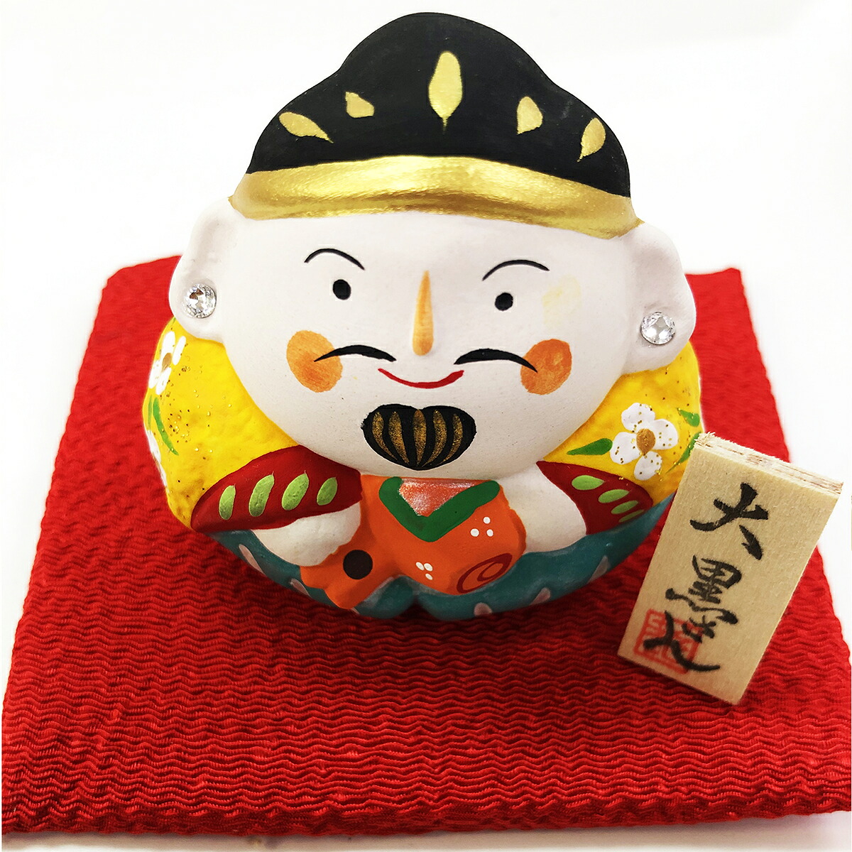 美品　陶器　福助　当時物　置物　縁起物　オブジェ　福 楽天市場】福助 置物 特大 【おじぎ/日本製】 送料無料 縁起物 陶器