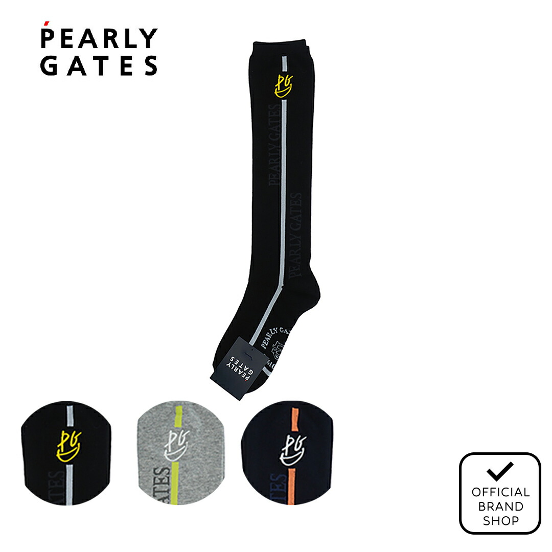 PEARLY GATES - ☆美品☆ PEARLY GATES パーリーゲイツ ブラックレディース サイズ2 PEARLY GATES】New Historyロゴ ニーハイソックス (LADIES