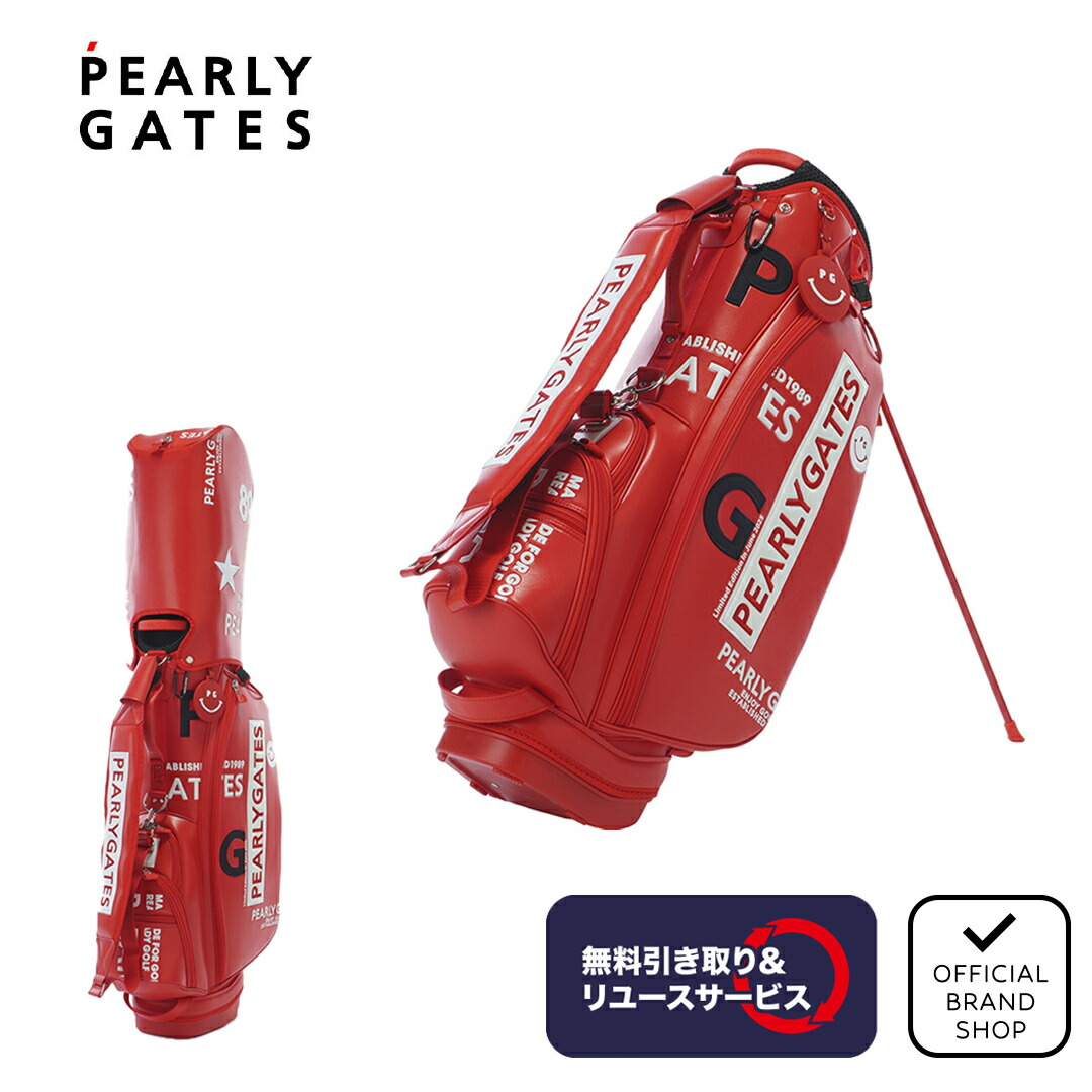 PEARLY GATES ブラックゴルフバッグ FRサイズ PEARLY GATES ゴルフ 「PEARLY GATES」キャリー付きBLACK
