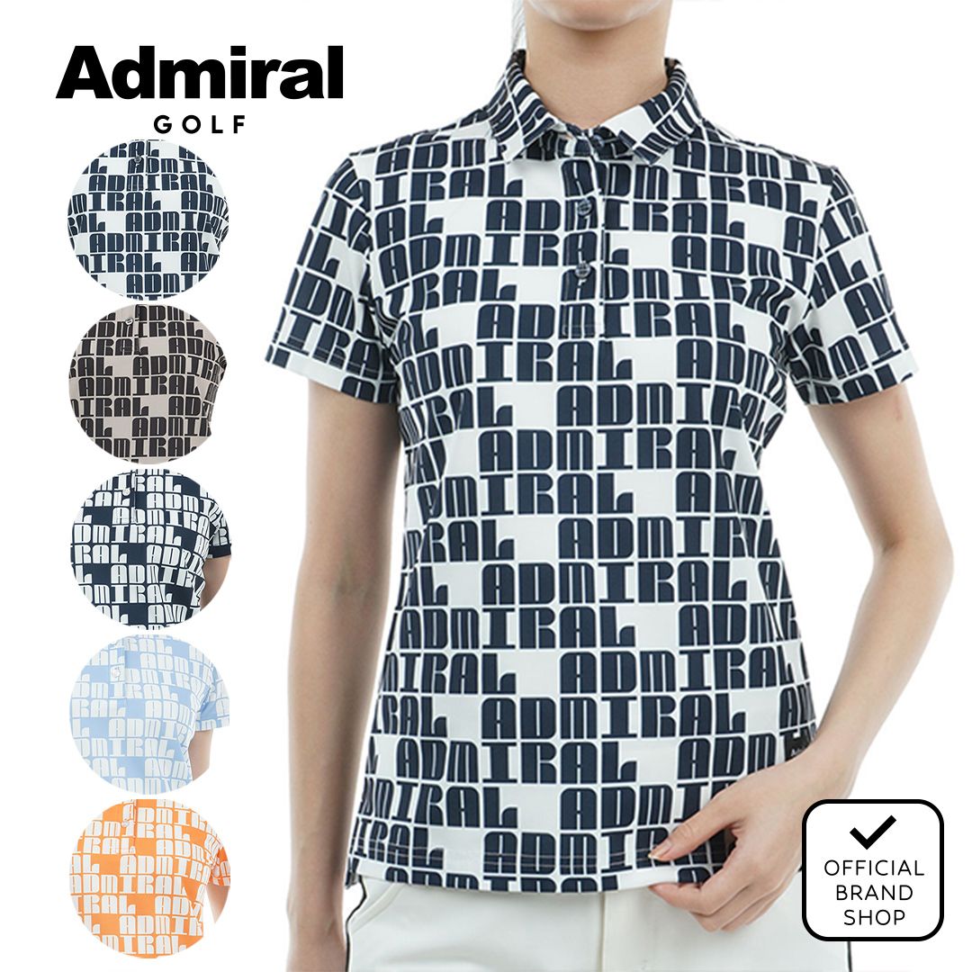 【40%OFF】【正規販売店】[Admiral GOLF] ロゴモノグラム ポロシャツ ゴルフウェア ポロシャツ レディース ゴルフ シャツ 吸水速乾 通気性 涼しい 速乾 清涼感 ストレッチ ハイテンション UVカット 紫外線 日よけ 日焼け防止 アドミラル ゴルフ ADLA402 ヤマニゴルフ