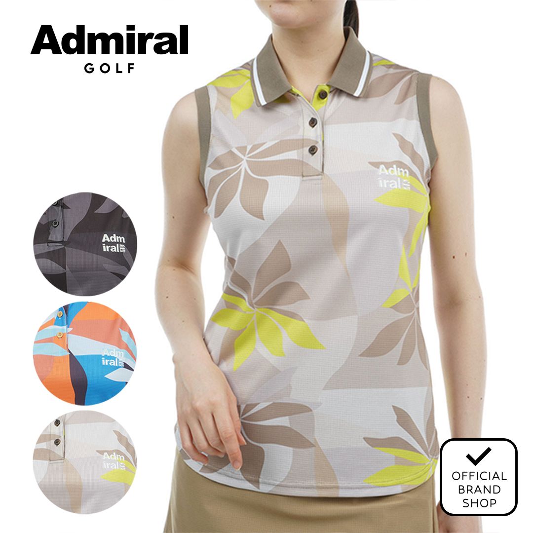 【40%OFF】【正規販売店】[Admiral GOLF] リゾート柄 ノースリーブポロシャツ ゴルフウェア シャツ レディース ゴルフ ノースリーブ 春夏 セットアップ アドミラル ゴルフ ADLA437 ヤマニゴルフ