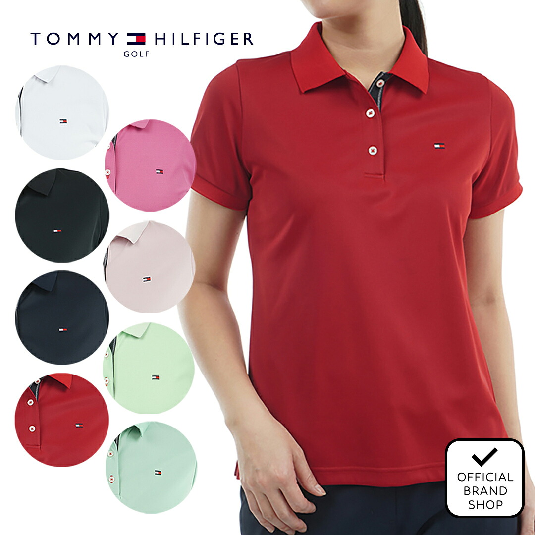 【正規販売店】[Tommy Hilfiger Golf] ベーシックフラッグ ポロシャツ ゴルフウェア ポロシャツ レディース ゴルフ シャツ 吸水速乾 通気性 涼しい 速乾 清涼感 UVカット 紫外線 日よけ 日焼け防止 トミー・ヒルフィガー THLA439 ヤマニゴルフ