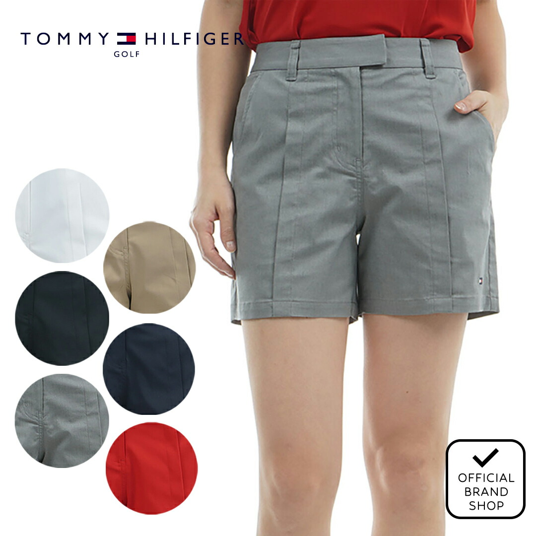 【30%OFF】【吉田優利プロ着用】【正規販売店】[Tommy Hilfiger Golf] フロントタックツイル ショートパンツ ゴルフウェア パンツ ボトムス レディース ゴルフ ウェア ストレッチ おしゃれ 短パン ウエストゴム 春夏 トミー・ヒルフィガー THLA519 ヤマニゴルフ