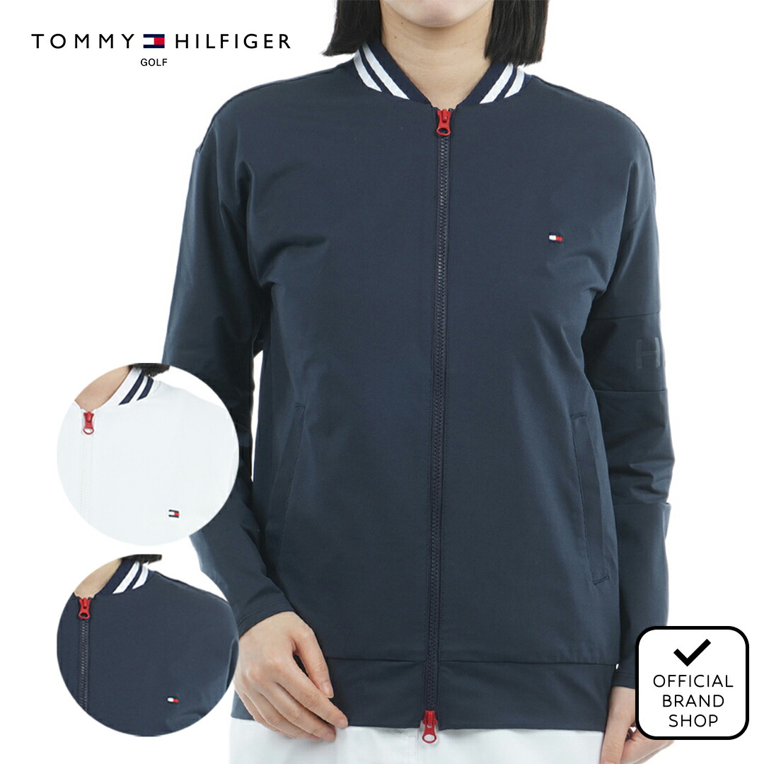 【30%OFF】【正規販売店】[Tommy Hilfiger Golf] 袖エンボスロゴ スウェットジャケット ゴルフウェア ジャケット レディース ゴルフ ウェア アウター 吸水速乾 通気性 涼しい 速乾 清涼感 UVカット 紫外線 トミー ヒルフィガー ゴルフ THLA558 ヤマニゴルフ｜YAMANI GOLF 店