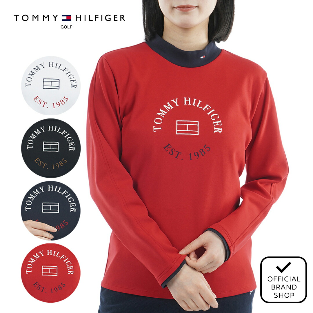 【30%OFF】【正規販売店】[Tommy Hilfiger Golf] サークルロゴ 長袖モックネックシャツ ゴルフウェア Tシャツ レディース ゴルフ シャツ 吸水速乾 通気性 涼しい 速乾 清涼感 おしゃれ ハイネック 長袖 秋冬 トミー ヒルフィガー ゴルフ THLA578 ヤマニゴルフ