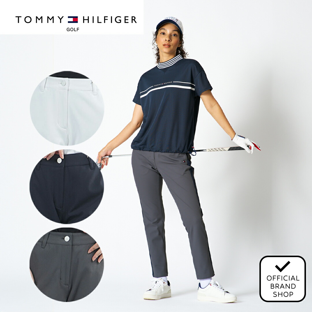 【30%OFF】 【正規販売店】[Tommy Hilfiger Golf] サイドライン 九分丈パンツ ゴルフウェア パンツ ボトムス レディース ゴルフ ウェア 吸水速乾 通気性 涼しい 速乾 清涼感 UVカット 紫外線 日よけ 日焼け防止 トミー ヒルフィガー ゴルフ THLA604 ヤマニゴルフ｜YAMANI GOLF 店 9,009円