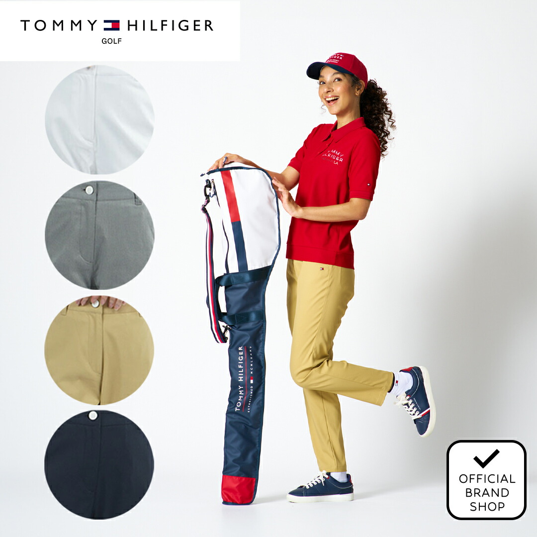 【正規販売店】[Tommy Hilfiger Golf] ツイル 九分丈パンツ ゴルフウェア パンツ ボトムス レディース ゴルフ ウェア ストレッチ ハイテンション スポーティー ウエストゴム アンクル丈 春夏 定番 トミー ヒルフィガー ゴルフ THLA619 ヤマニゴルフ