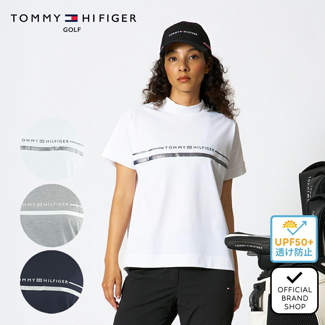 【正規販売店】[Tommy Hilfiger Golf] ワッフルリラックス モックネックシャツ ゴルフウェア Tシャツ レディース ゴルフ シャツ 吸水速乾 通気性 涼しい 速乾 清涼感 UVカット 紫外線 日よけ トミー ヒルフィガー ゴルフ THLA628 ヤマニゴルフ