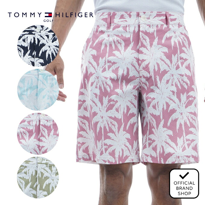 【40%OFF】【正規販売店】[Tommy Hilfiger Golf] パームツリー ショートパンツ ゴルフウェア パンツ ボトムス メンズ ゴルフ ウェア ストレッチ ハイテンション 短パン ウエストゴム 春夏 トミー ヒルフィガー ゴルフ THMA442 ヤマニゴルフ