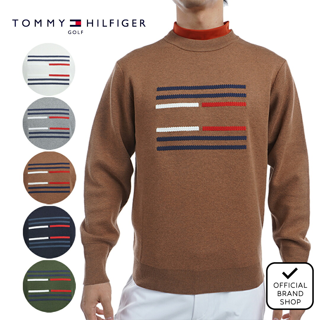 【40%OFF】【正規販売店】[Tommy Hilfiger Golf] ビッグフラッグ　クルーネックセーター ゴルフウェア セーター ニット メンズ ゴルフ ウェア 長袖 秋冬 初秋 コーデしやすい 合わせやすい トミー・ヒルフィガー THMA459 ヤマニゴルフ