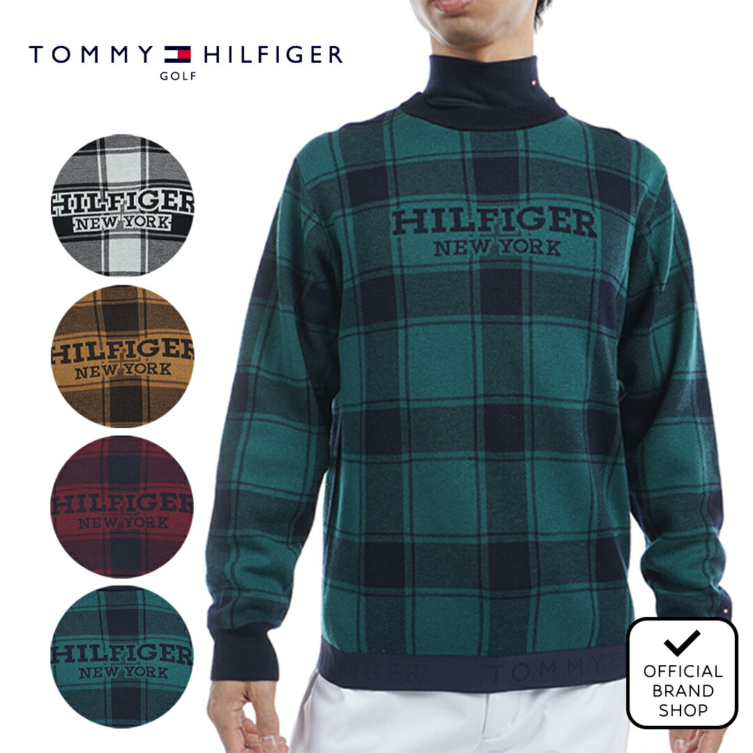 【40%OFF】【正規販売店】[Tommy Hilfiger Golf] バッファローチェックジャカード　クルーネックセーター ゴルフウェア セーター ニット メンズ ゴルフ ウェア 長袖 秋冬 軽くて暖かい 合わせやすい トミー・ヒルフィガー THMA478 ヤマニゴルフ