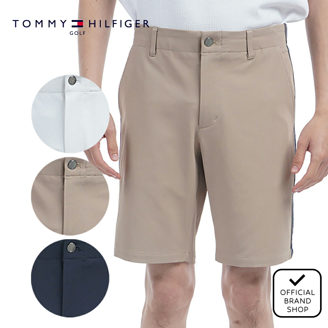 【30%OFF】【正規販売店】[Tommy Hilfiger Golf] 遮熱サイドライン ショートパンツ ゴルフウェア パンツ ボトムス メンズ ゴルフ ウェア UVカット 紫外線 涼しい 日よけ トミー・ヒルフィガー THMA535 ヤマニゴルフ