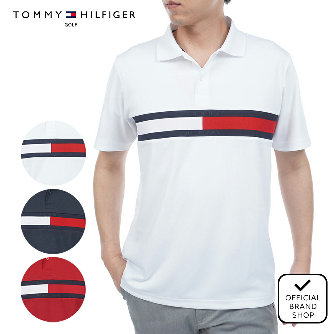 【正規販売店】[Tommy Hilfiger Golf] フラッグロゴ 半袖ポロシャツ ゴルフウェア ポロシャツ メンズ ゴルフ シャツ 吸水速乾 通気性 涼しい 速乾 清涼感 UVカット 紫外線 日よけ 日焼け防止 トミー ヒルフィガー ゴルフ THMA604 ヤマニゴルフ 10,450円