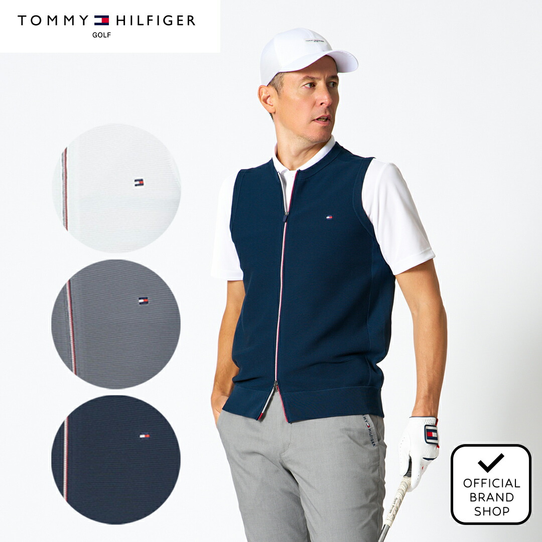 【30%OFF】 【正規販売店】[Tommy Hilfiger Golf] 撥水 セーターベスト ゴルフウェア ベスト メンズ ゴルフ ウェア アウター 撥水 かっこいい おしゃれ 春夏 トミー ヒルフィガー ゴルフ THMA611 ヤマニゴルフ｜YAMANI GOLF 店