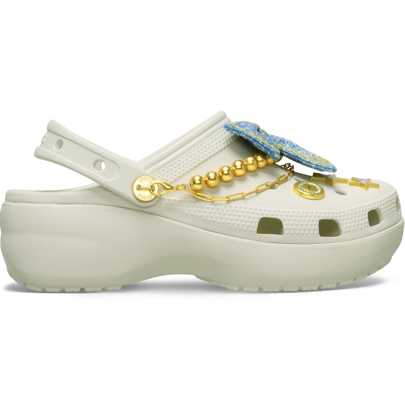 【送料無料】【クロックス/クラシック プラットフォーム デニム グリッツ クロッグ】crocs 26Q1 CLASSIC PLATFORM DENIM GLITZ CLOG Linen 213114-0HZ