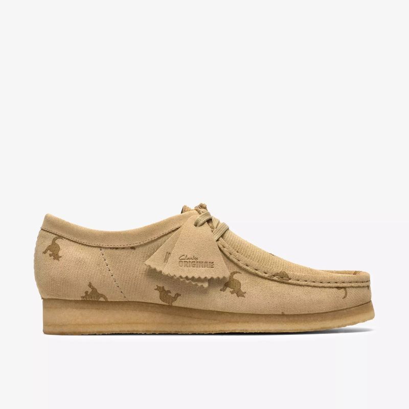 【送料無料】【クラークス オリジナルス/M ワラビー/メイプルコンビプリント】Clarks SS26 M Wallabee MapleCombi Print 26185557｜山男footgear