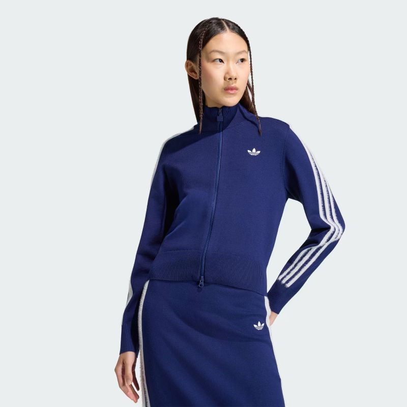 【送料無料】【アディダスオリジナルス/ニット ファイヤーバード トラックトップ】adidas 26Q3 adidas ORI KNITTED FIREBIRD T ダークブルー/ホワイト KW2588｜山男footgear