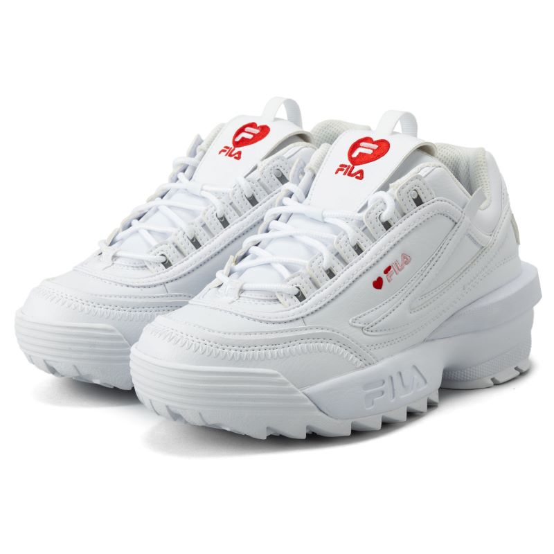 【送料無料】【ディスラプターII】【厚底スニーカー】FILA 23FW フィラ DISRUPTOR II EXP HEART WFW23040-155 レディーススニーカー White/Pink画像