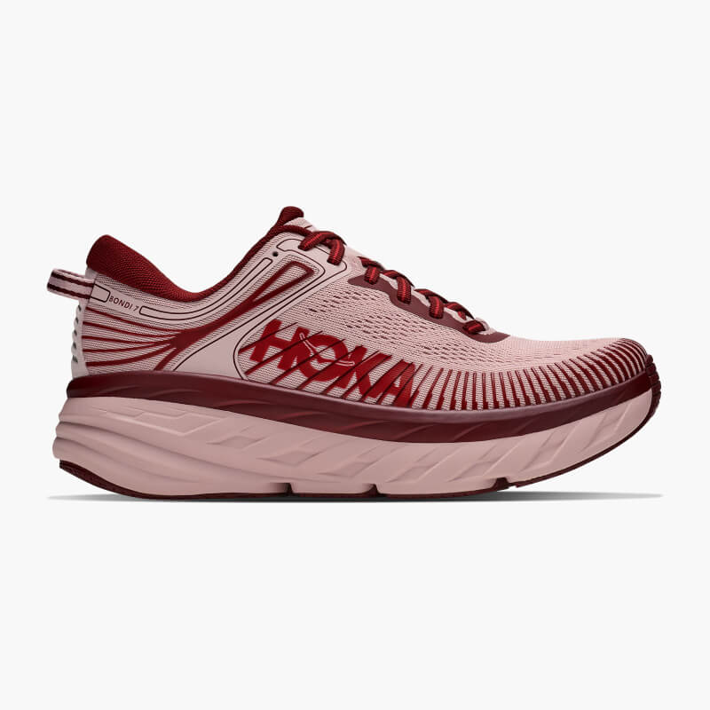 【送料無料】【ホカ/ランニングシューズ/W ボンダイ 7】HOKA F26 7/1 W BONDI 7 PINK OPAL / VARSITYBURGUNDY 1110519-PDY｜山男footgear