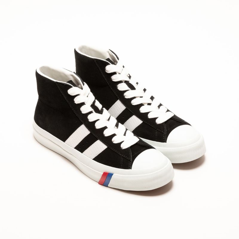 【プロケッズ/ロイヤルプラス/スウェード/Vibram】PRO-Keds C/O ROYAL PLUS SUEDE HI BLACK PN1121BK ブラック｜山男footgear