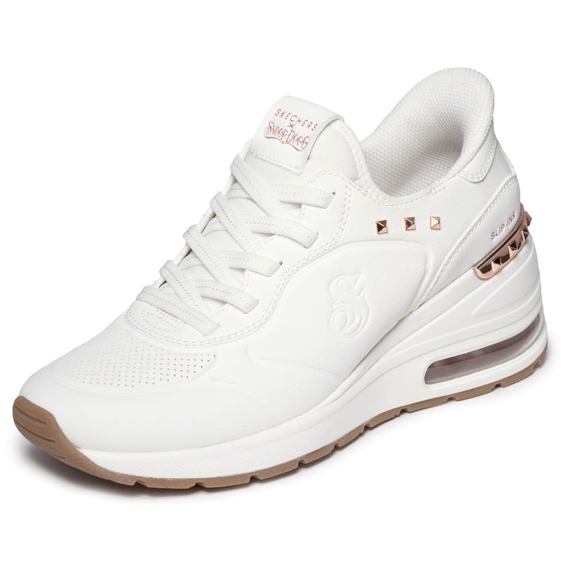 【スケッチャーズ/スリップインズ レディーススニーカー/スヌープ・ドッグ】SKECHERS 26Q1 Slip-ins Snoop Dogg: Million Air - Luxe Daze WHITE 186110-WHT