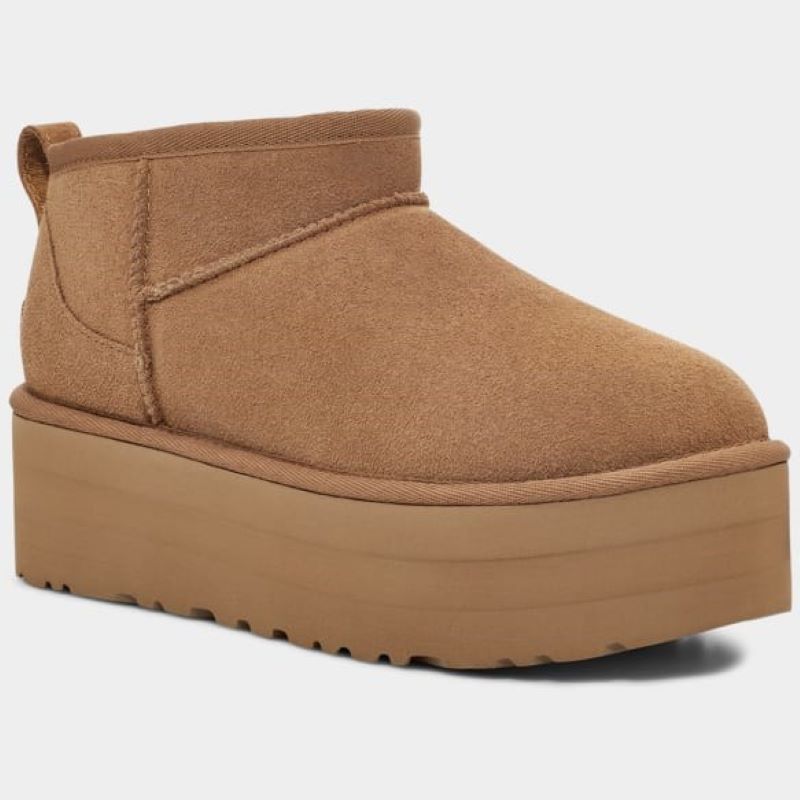【送料無料】【23/24/25cm企画】【アグ/シープスキン/ブーツ/プラットフォーム】UGG 23FW クラシックウルトラミニ W CLASSIC ULTRA MINI PLATFORM CHESTNUT 1135092-CHE|山男footgear