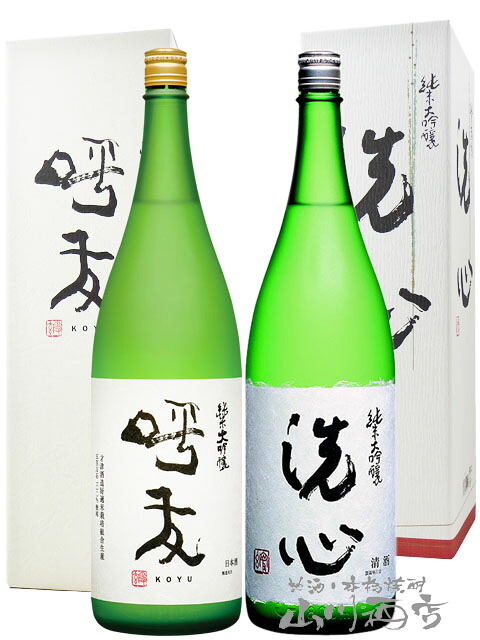 朝日酒造 飲み比べ 1.8L 2本セット 呼友 ( こゆう ) 純米大吟醸 + 洗心 ( せんしん ) 純米大吟醸 / 新潟県 朝日酒造 【 8636 】 【 日本酒 飲み比べセット 誕生日 】【 送料無料 】【 母の日 父の日 贈り物 ギフト プレゼント 】