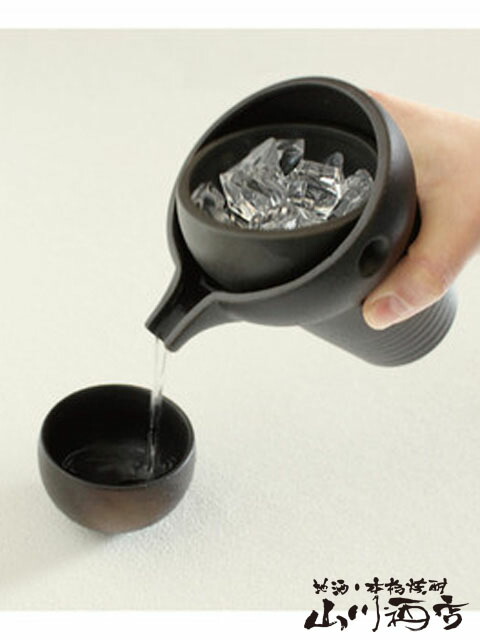 楽天市場】シズル冷酒器セット 銀黒【 しずる冷酒器 】【 2482