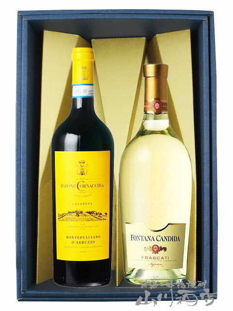 イタリア紅白ワイン750ml 2本セット モンテプルチャーノ・ダブルツォ + フラスカーティ 【 2195 】 【 イタリア紅白ワイン 】【 母の日 父の日 贈り物 ギフト プレゼント 】