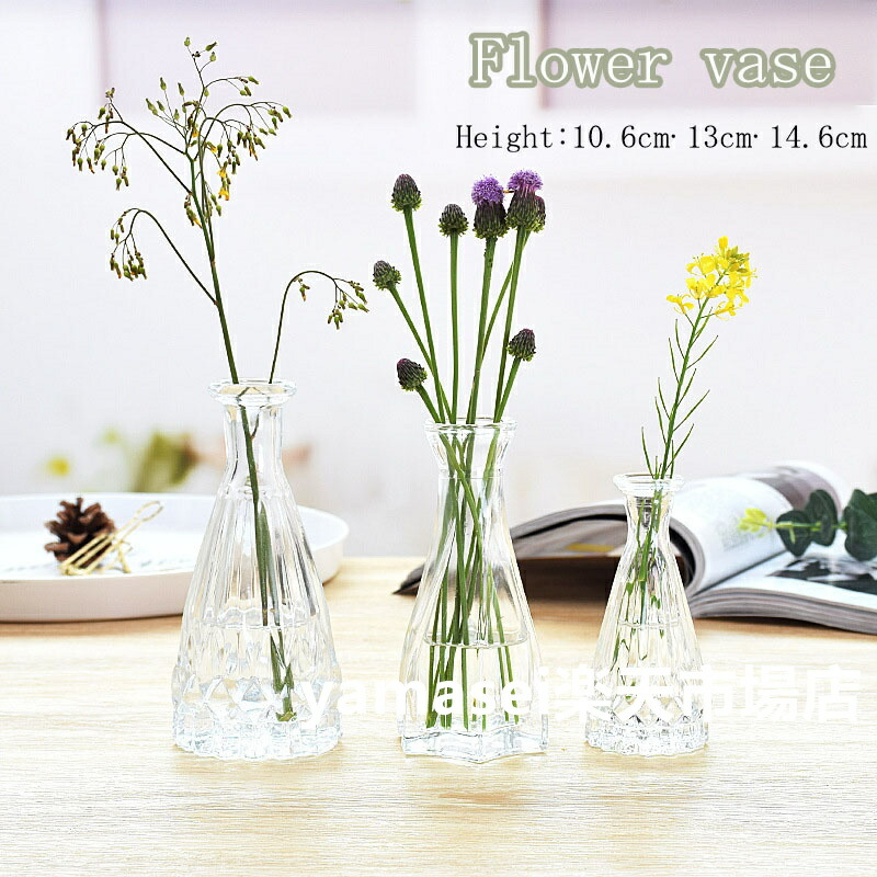 楽天市場】花瓶 ガラス おしゃれ 花器 一輪挿し フラワーベース 透明