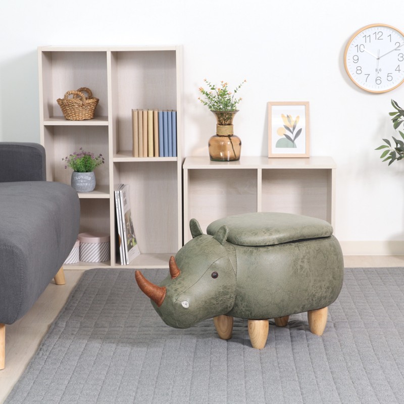 スツール アニマル サイ 収納付き 動物 かわいい 可愛い おしゃれ コンパクト 子供 キッズ 布 椅子 イス ぬいぐるみ マスコット 完成品 すぐ使える ID015 組立不要家具専門店 まかせーる家具公式