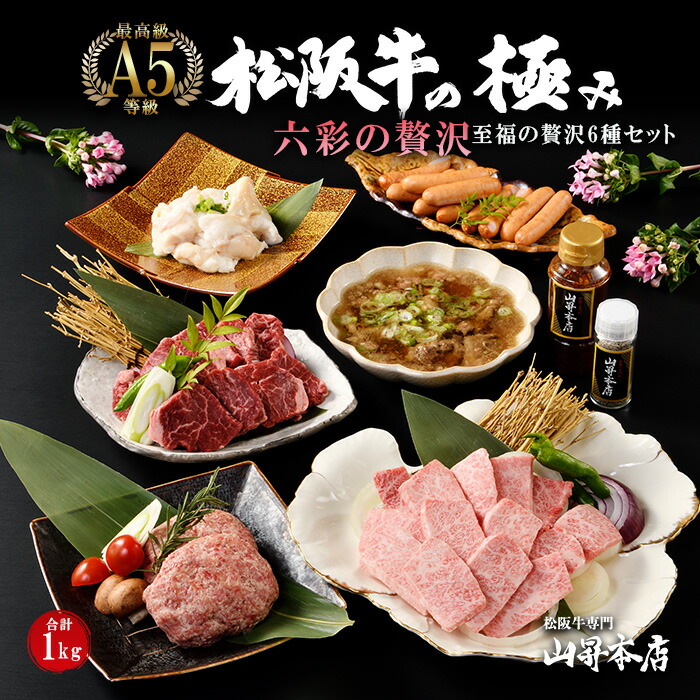 【ポイント10倍】 【A5等級】松阪牛 グルメセット 6種 【1kg】【1000g】 特製タレ・塩コショウ付 ギフト 贈り物人気 高級 和牛 焼肉 焼き肉 牛肉 霜降り 万能旨ダレ 熨斗対応可 国産和牛 のし 内祝い 御祝 お誕生日 出産祝 母の日 お中元 父の日 お歳暮