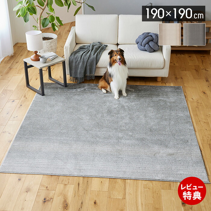 【豪華特典2個付き】ラグマット ラグ 日本製 ペット対応 消臭ラグ 190×190cm ペットプロテクト 防ダニ ホットカーペット 床暖対応 滑り止め トリプルフレッシュ機能 オールシーズン アイボリー ダークグレー マール2 スミノエ