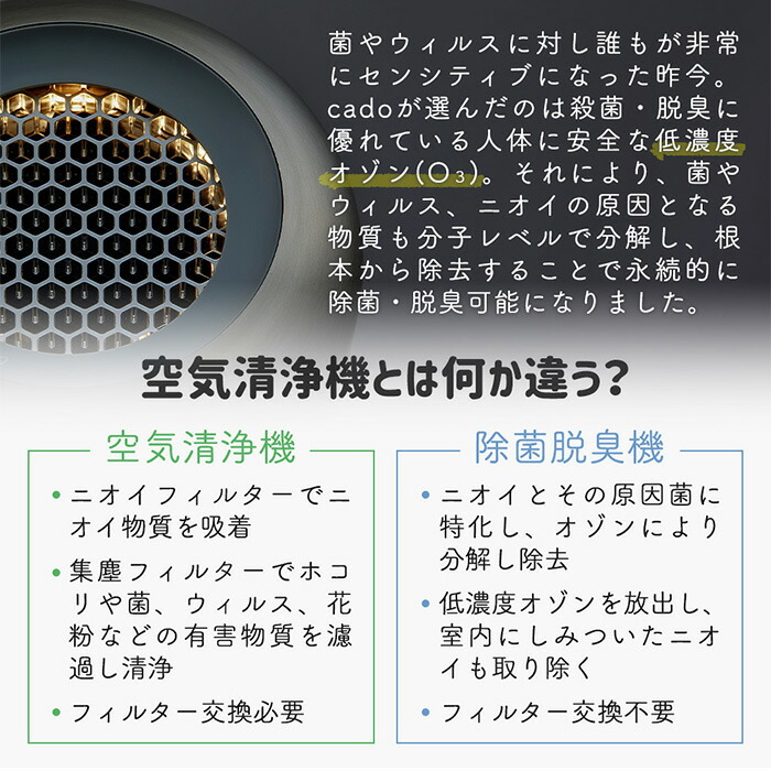 cado,カドー,お洒落,消臭機,antibacterial,deodorizer,クールグレー,ホワイト,coolgray,white,かわいい,シンプル,美しい,潤い,玄関,キッチン,におい,小型,コンセント式