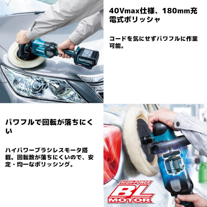 マキタ(makita) PV001GRD 充電式ポリッシャ バッテリ1本・充電器付