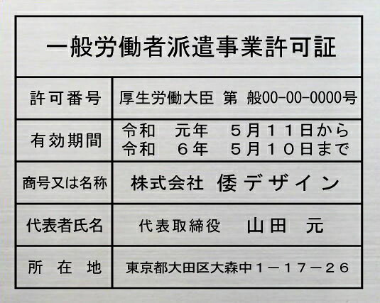 原則として肉体労働者職業紹介所商行為聞きとどける証【ステンレスヘアーライン一本調子】