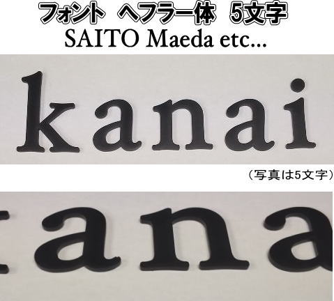ステンレス艶消し黒色塗装仕上げ ４ｍｍ厚切り文字表札（裏面ビスだし式）