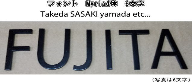 ステンレス艶消し黒色塗装仕上げ ４ｍｍ厚切り文字表札（裏面ビスだし式）
