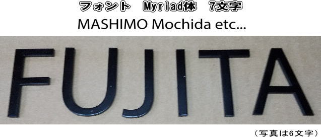 ステンレス艶消し黒色塗装仕上げ ４ｍｍ厚切り文字表札（裏面ビスだし式）