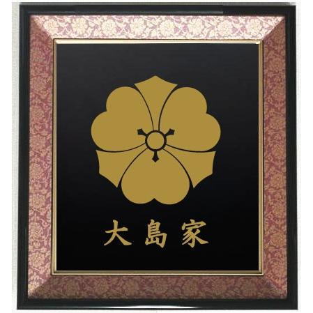 家紋　丸に剣花角　額縁　額装　金箔　24KGP 家紋 丸に剣花角 額縁 額装 金箔 24KGP - メルカリ