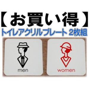 トイレプレート男女２枚組 アクリル製　１５ｃｍ