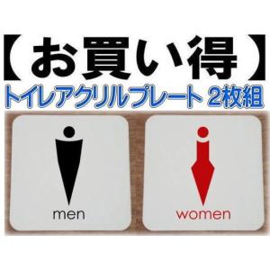 トイレプレート男女２枚組 アクリル製　１５ｃｍ
