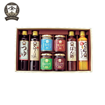 糀からの贈り物　麹・糀　調味料詰め合わせセット（ひしほ醤油180ml・ちょっと贅沢なつゆ 濃縮2倍180ml・醤油糀120g・塩糀120g・ねぎみそ120g・ごまみそ120g・醤油ぽん酢180ml・にんじんドレッシング180ml）