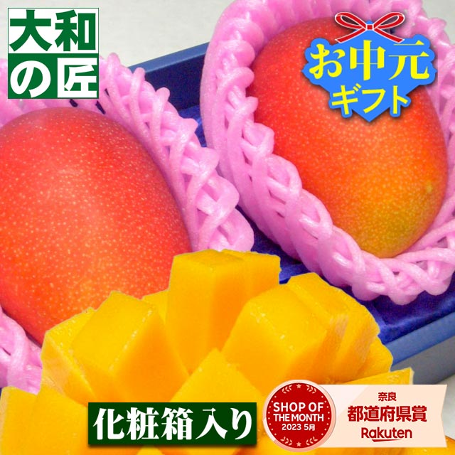 【順次発送可能★】宮崎県産 特選完熟アップルマンゴー[大玉2個入り化粧箱] フルーツ 果物 マンゴー 完熟 高級 父の日 父 義父 入学 お供え 御供 ギフト 贈り物 プレゼント グルメ