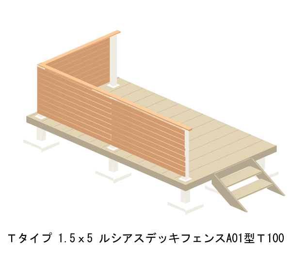 リウッドデッキ0 Tタイプ 基本 樹脂 ウッドデッキ 人工木 樹脂 デッキ 1 5間5尺 2651 15mm ルシアスフェンスa01型 T100 人工木 3点セット ステップ Ykk Ap 大和住建 店 長期にわたり快適なデッキライフを目隠しフェンス付きで 関東 長野 中国