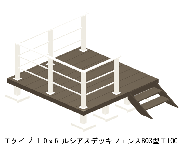 Ykk 樹脂 ステップ 店 ウッドデッキ 関東 長野 中国地方限定 リウッドデッキ0 Ap 大和住建 送料無料 Font ウッドデッキ 基本 3点セット Font Tタイプ ルシアスフェンスb03型 1間6尺 1851 10mm T100 Color Cc0099 長期にわたり快適なデッキライフを