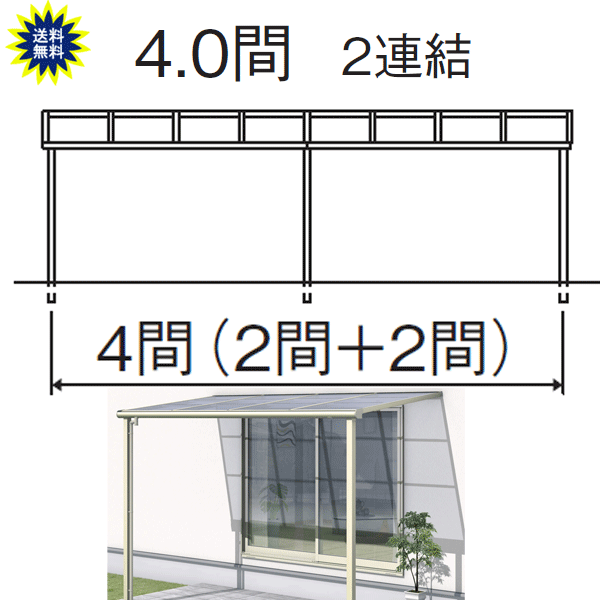 中庭大屋根 レボリューＡ TF1NA 木目細か型 4.0間9尺 2かかわり合い 標準尺度納まり 熱線差しつかえる 三協 関東・長野～中国ルーラル地域制限事項品